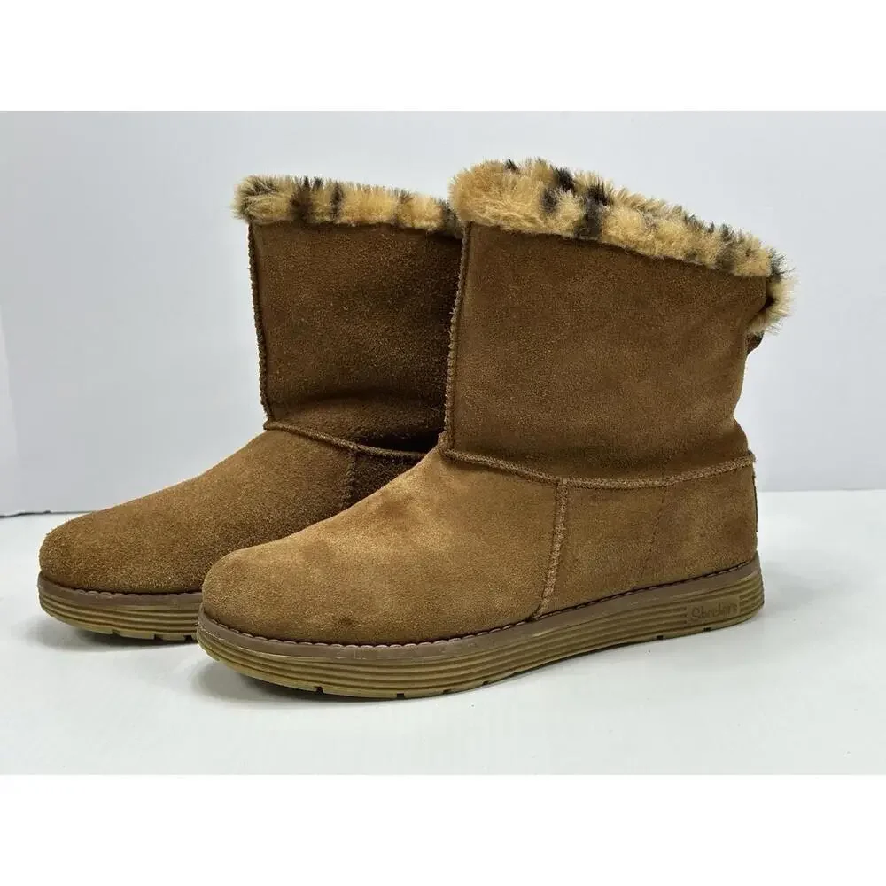 Skechers Boots‎ Womens 7.5 Adorbs Polar Ankle Winter Snow 48627 Brown Suede